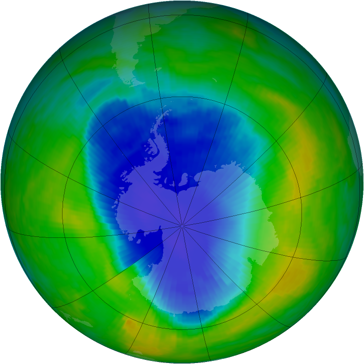 Antarctic ozone map for 24 November 1987